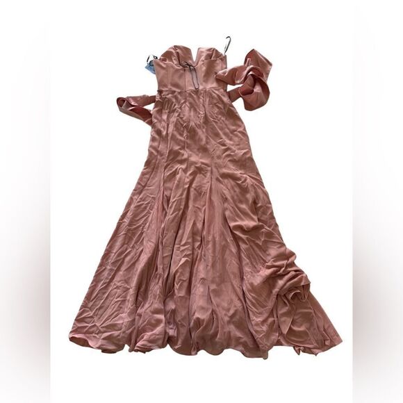 Vera Wang color Ballet Strapless Crepe Crepe Mermaid  Bridesmaid Dress Size 6 - Picture 2 of 8